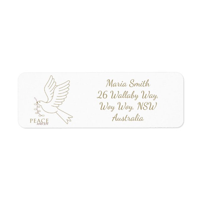 Dove of peace label (Front)