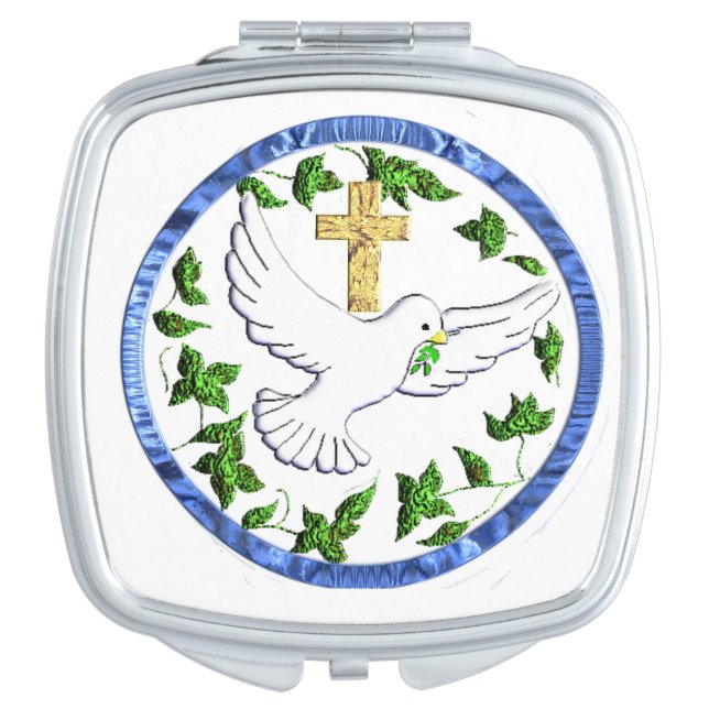 Dove of peace merchandise mirror for makeup (Front)