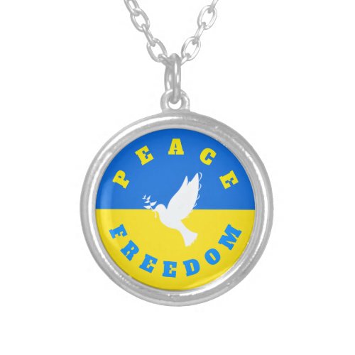 Dove of Peace Necklace Flag of Ukraine _ Freedom