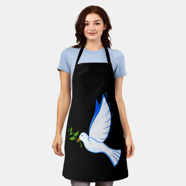 Dove of Peace on Black Apron