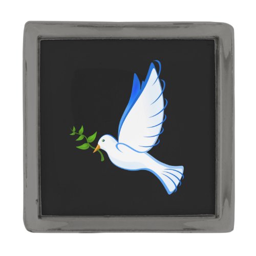 Dove of Peace on Black Lapel Pin