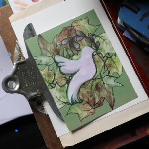 Dove of Peace on Earth and Hope for Worlds Peace Holiday Postcard