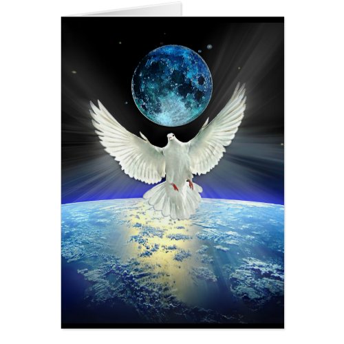Dove of Peace or Holy Spirit over Planet Earth