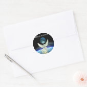 Dove of Peace over Planet Earth Classic Round Sticker (Envelope)