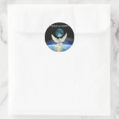 Dove of Peace over Planet Earth Classic Round Sticker (Bag)