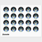 Dove of Peace over Planet Earth Classic Round Sticker (Sheet)