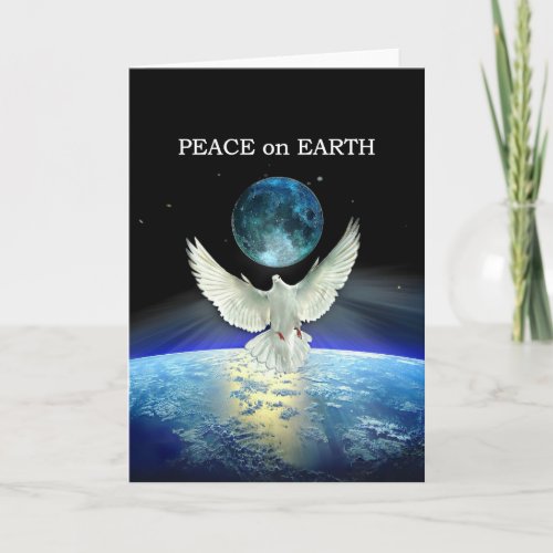 Dove of Peace over Planet Earth Holiday Card