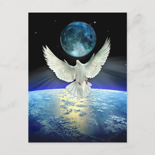 Dove of Peace over Planet Earth Postcard