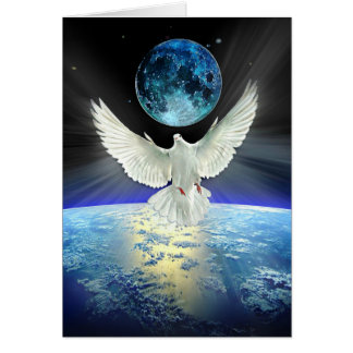 Dove of Peace over Planet Earth Sunrise Cards