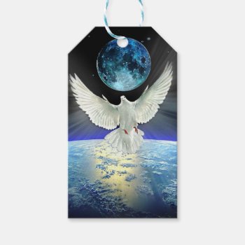 Dove Of Peace Over Planet Earth Sunrise Gift Tags by Eloquents at Zazzle