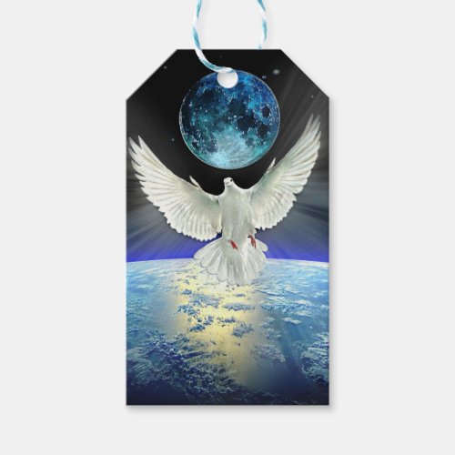 Dove of Peace over Planet Earth Sunrise Gift Tags