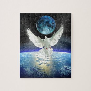 Dove Of Peace Over Planet Earth Sunrise Jigsaw Puzzle by Eloquents at Zazzle