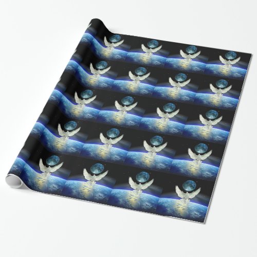 Dove of Peace over Planet Earth Wrapping Paper