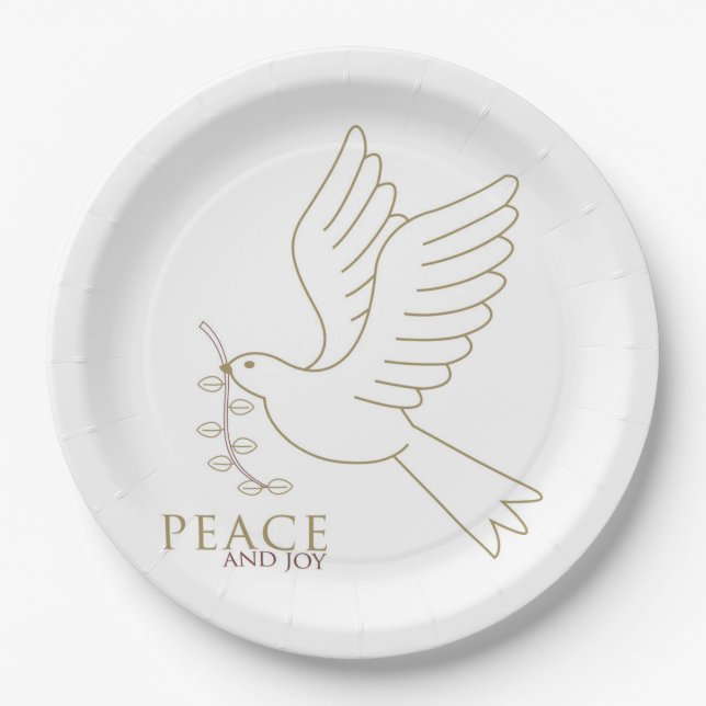 Dove of peace paper plates (Front)