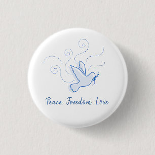 Dove of Peace. Peace. Freedom. Love. Button
