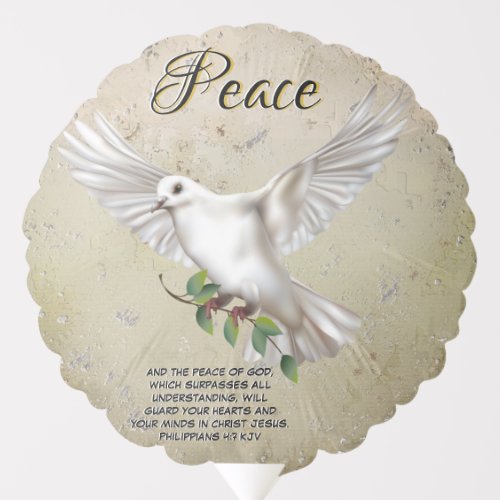 Dove of Peace Personalized Scripture Verse Balloon