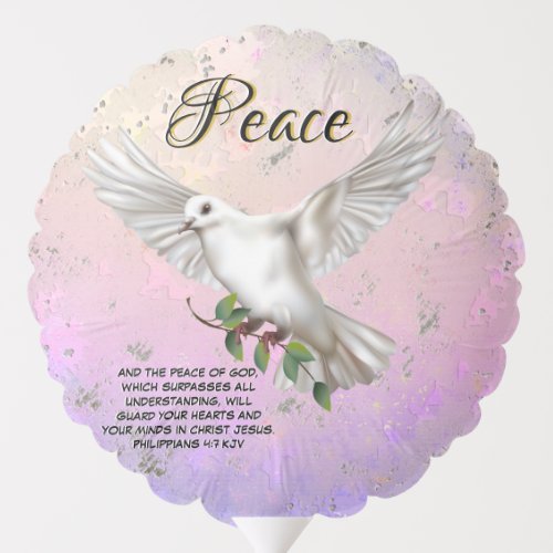 Dove of Peace Personalized Scripture Verse Balloon