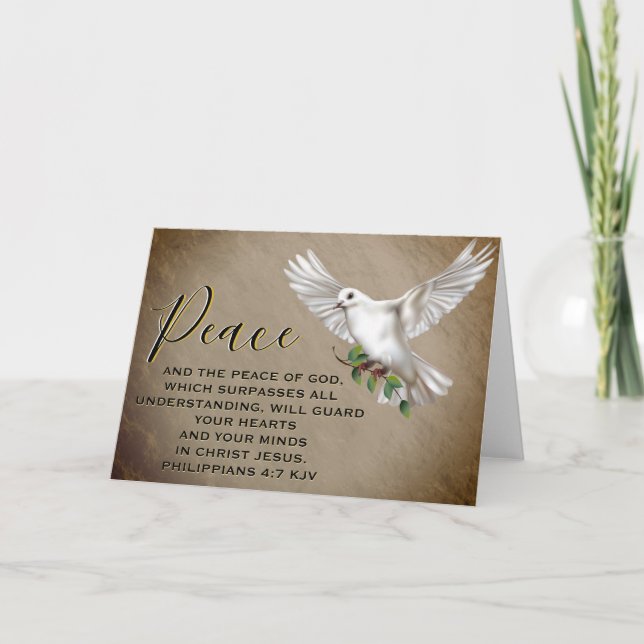 Dove of Peace Personalized Scripture Verse Card (Front)