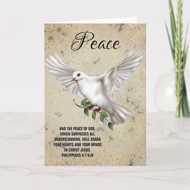 Dove of Peace Personalized Scripture Verse Card (Front)