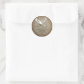 Dove of Peace Personalized Scripture Verse Classic Round Sticker (Bag)