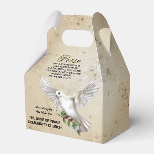 Dove of Peace Personalized Scripture Verse Favor Boxes