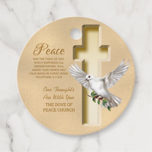 Dove of Peace Personalized Scripture Verse Favor Tags