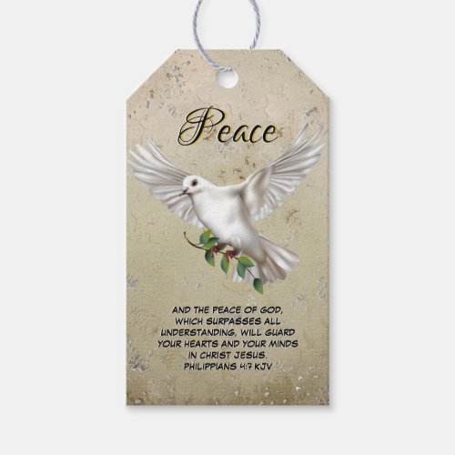 Dove of Peace Personalized Scripture Verse Gift Tags