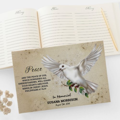 Dove of Peace Personalized Scripture Verse Guest Book