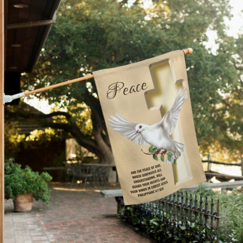 Dove of Peace Personalized Scripture Verse House Flag