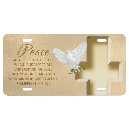 Dove of Peace Personalized Scripture Verse License Plate