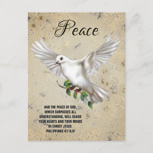 Dove of Peace Personalized Scripture Verse Postcard