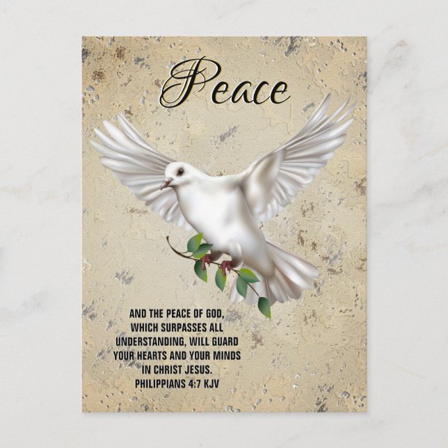 Dove of Peace Personalized Scripture Verse Postcard (Front)