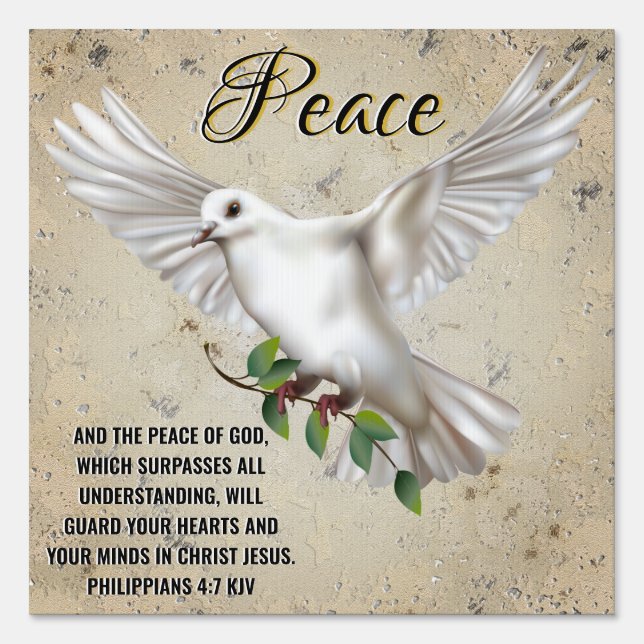 Dove of Peace Personalized Scripture Verse Sign (Front)