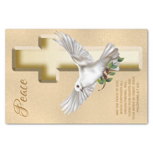 Dove of Peace Personalized Scripture Verse Tissue Paper