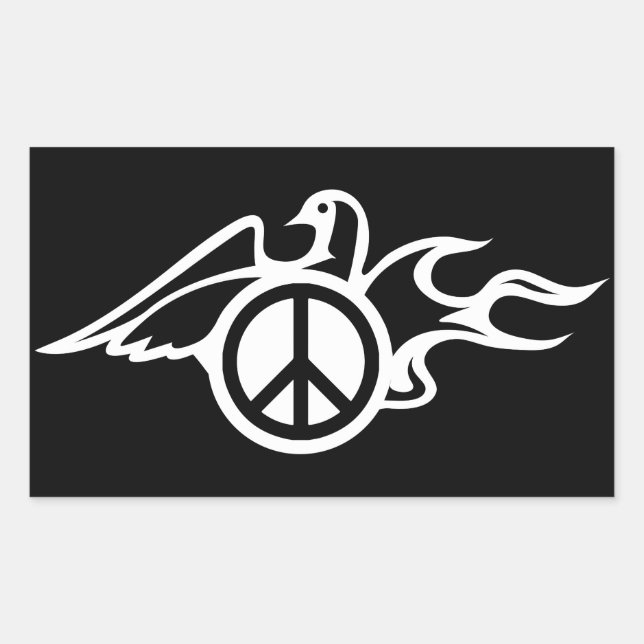 Dove of peace rectangular sticker (Front)