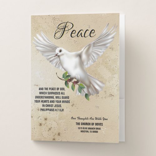 Dove of Peace Religious Pocket Folder