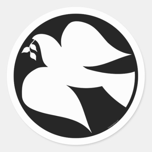 Dove of Peace Sign Classic Round Sticker