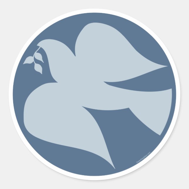 Dove of Peace Sign Classic Round Sticker (Front)