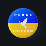 Dove of Peace Support Ukraine Buttons - Freedom<br><div class="desc">Support Ukraine Buttons - Dove of Peace - Freedom - Solidarity - Ukrainian Flag - Strong Together - Peace - Freedom Victory ! Let's make the world a better place - everybody together ! A better world begins - depends - needs YOU too ! You can transfer to 1000 Zazzle...</div>