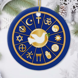 Dove of Peace, Symbols of Faith Ceramic Ornament