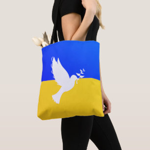 Dove of Peace Tote Bag Flag of Ukraine Support