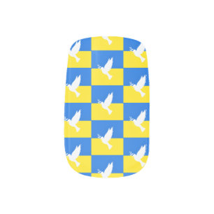 Dove of Peace - Ukrainian Flag - Peace for Ukraine Minx Nail Art