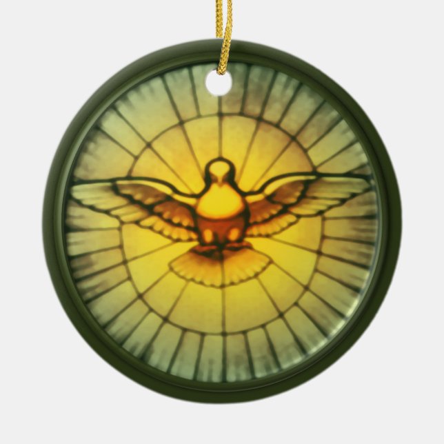 Dove of the Holy Spirit Ceramic Ornament (Front)