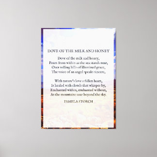 Dove of the Milk and Honey Poem by Pamela Storch Canvas Print
