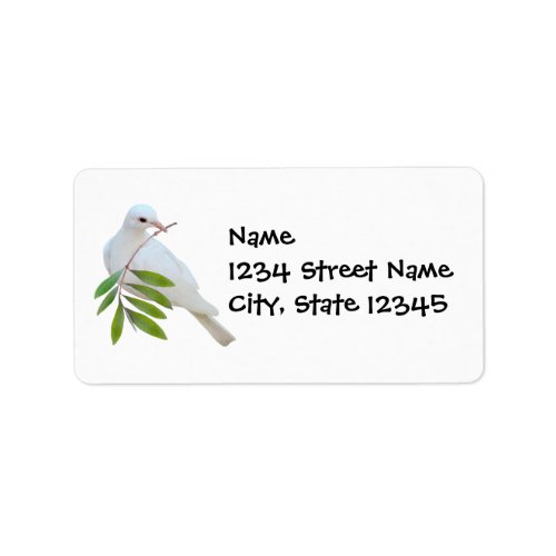 Dove Olive Branch Address Label