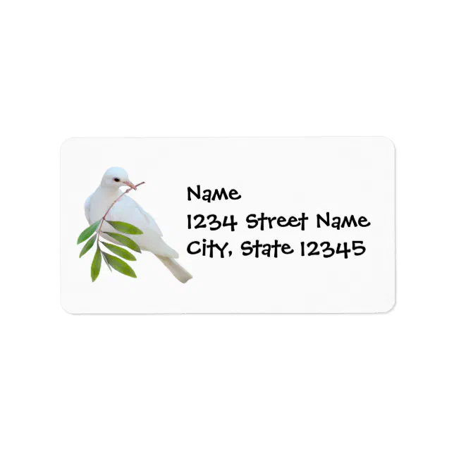 Dove Olive Branch Address Label Zazzle