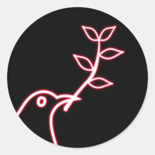 Dove & Olive Branch Classic Round Sticker