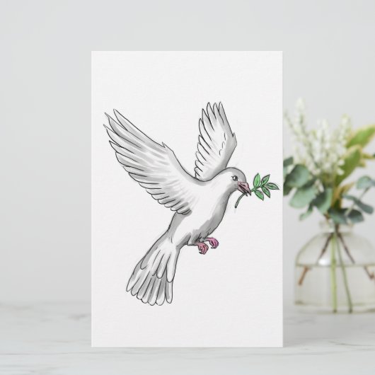 Dove Olive Leaf Tattoo (Standing Front)