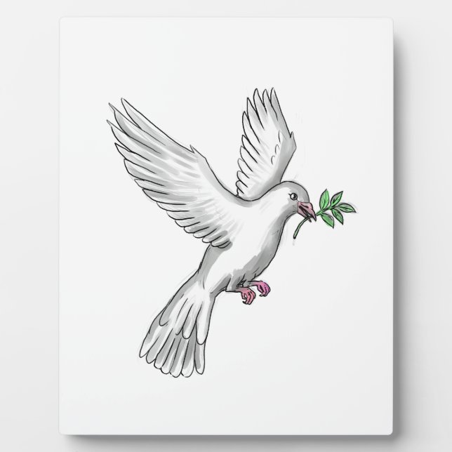 Dove Olive Leaf Tattoo Plaque (Front)
