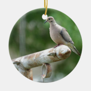 Dove on a Post Ceramic Ornament